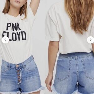 One Teaspoon X Free People High Waisted Bonita Denim Shorts Button Fly Size 27